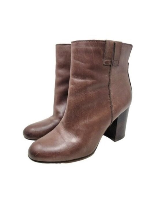 Sam Edelman Shoes - Sam Edelman | Fairfield Stacked Heel Dark Brown Leather Ankle Bootie
